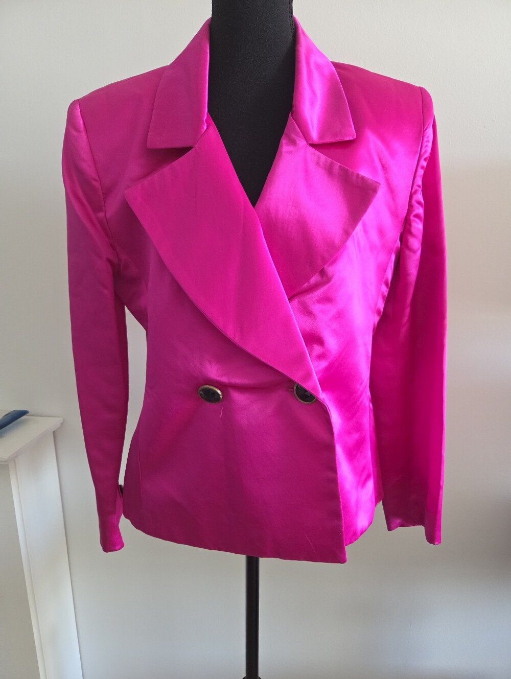 Diane Von Furstenberg 80s Vintage satin evening jacket Sz 12